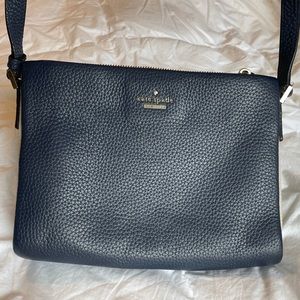Navy Blue & Ivory Kate Spade Genuine Leather Crossbody Handbag